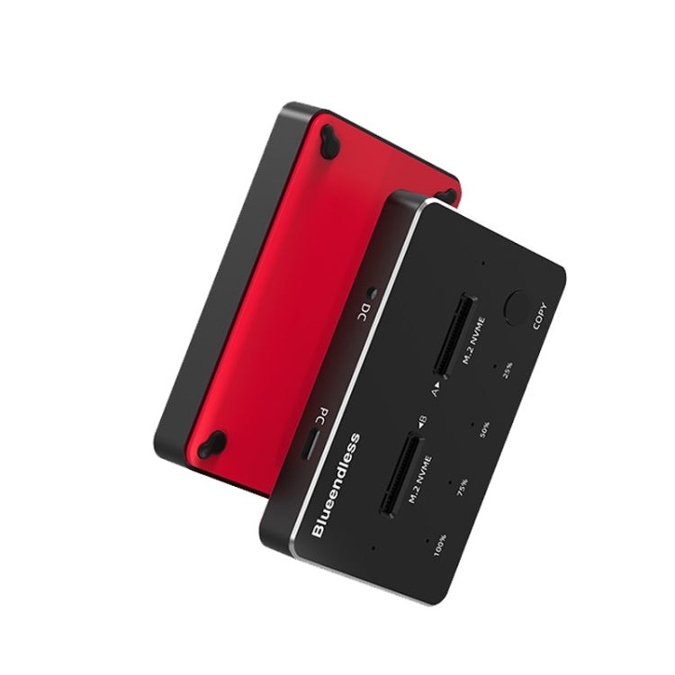 M.2 Double Disk Mobile Hard Disk Base SATA / NVME Solid State Hard Disk Box, M.2 SATA (Gray + Blue), M.2 NVME (Black + Red)