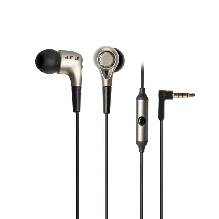 Edifier H230P In-Ear Subwoofer 3.5mm Wire-Controlled Sports Earphone With Microphone, Cable Length:1.3m, Black, Red