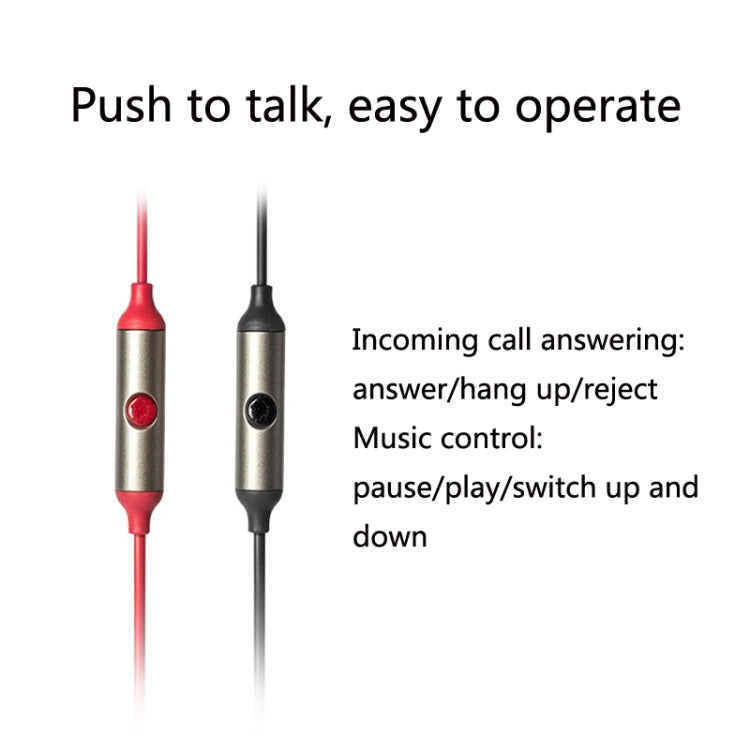 Edifier H230P In-Ear Subwoofer 3.5mm Wire-Controlled Sports Earphone With Microphone, Cable Length:1.3m, Black, Red