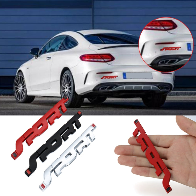 6 autocollants de voiture 3D stéréo en métal, autocollant sport modifié, autocollant de carrosserie, argent, noir, rouge