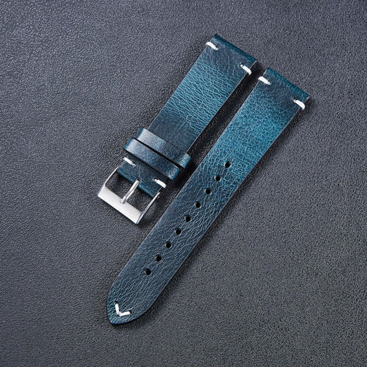HB001 Color-Changing Retro Oil Wax Leather Ultra-Thin Universal Watch Strap, 20mm, 22mm