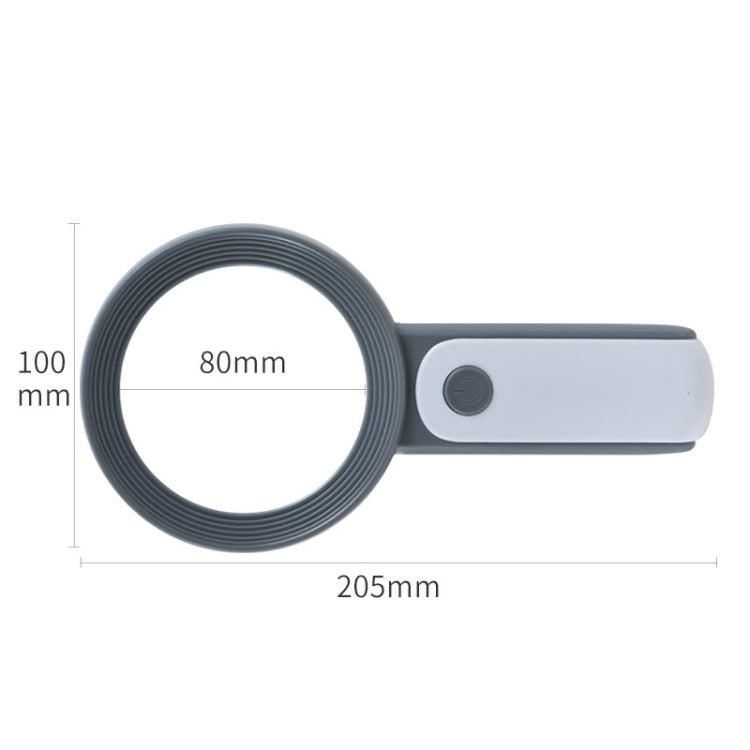30 Times 18 LED Cool Warm Light HD Elderly Reading Repair Glass Magnifier, 30X(Gray White), 30X(Black White)