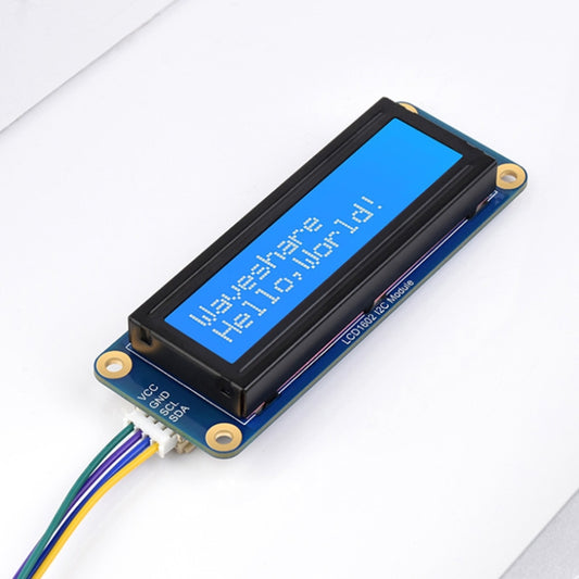 Waveshare 23991 LCD1602 I2C Module, White with Blue Background, 16x2 Characters, 3.3V/5V, 23991