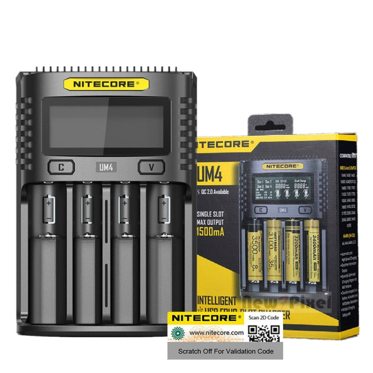 NITECORE Smart LCD Display Automatically Activates Repair USB 4-Slot Charger