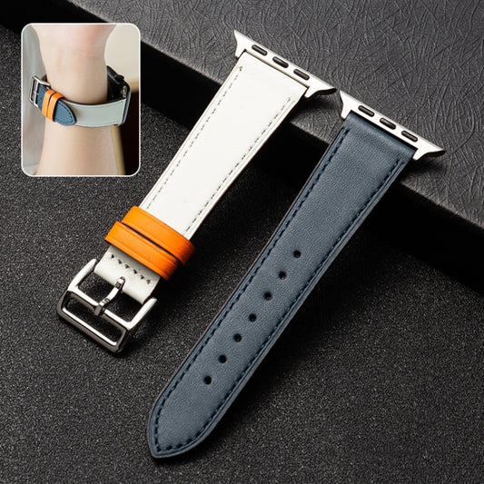 Business-Armband aus Rindsleder, für Apple Watch Series 8&7 41mm / SE 2&6&SE&5&4 40mm / 3&2&1 38mm, für Apple Watch Series 6&SE&5&4 44mm / 3&2&1 42mm, für Apple Watch Series 6&SE& 5&4 40mm / 3 & 2 & 1 38mm