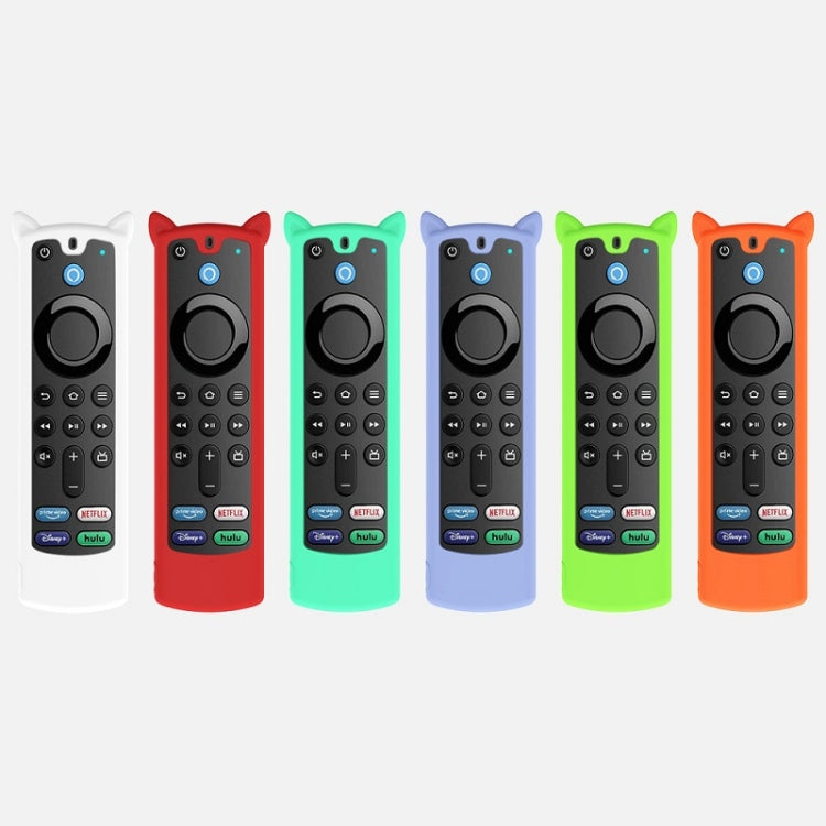 2 PCS Y26 Remote Control Case For Amazon ALEXA Voice Remote 3rd Gen, Orange, Red, Ice Blue, White, Luminous Blue, Luminous Green