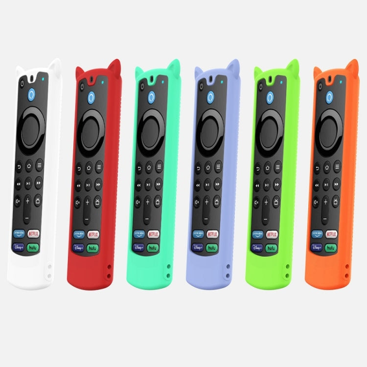 2 PCS Y26 Remote Control Case For Amazon ALEXA Voice Remote 3rd Gen, Orange, Red, Ice Blue, White, Luminous Blue, Luminous Green