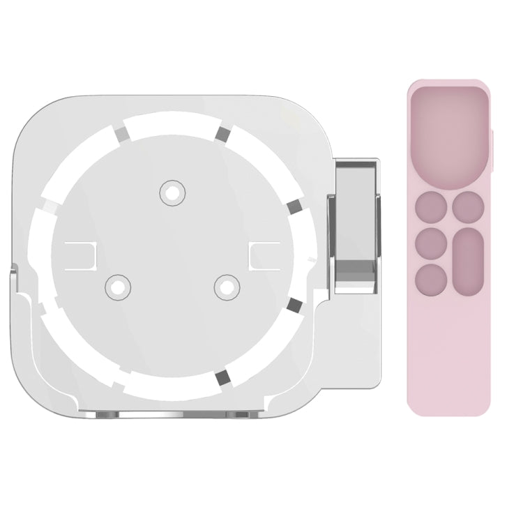 JV06T Set Top Box Bracket + Remote Control Protective Case Set for Apple TV