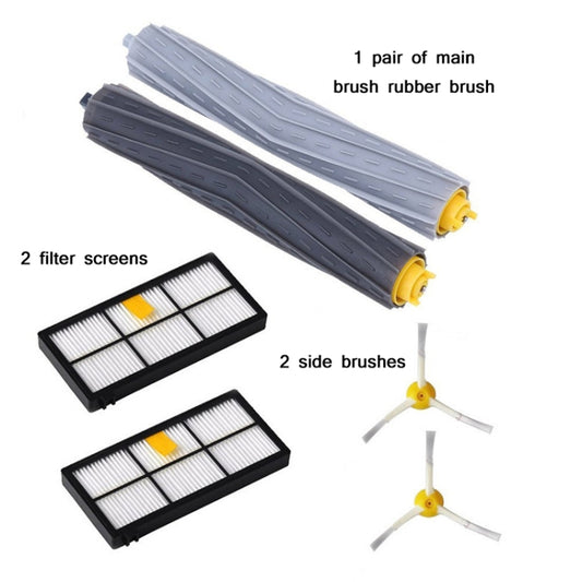 Robot Sweeping Brush + Hypa Filter + Triangle Side Brush For iRobot 800 960