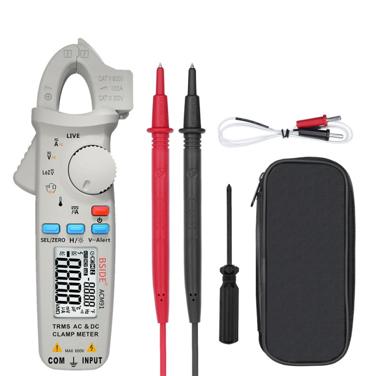 BSIDE ACM91 Digital Clamp Meter AC/DC Current 1mA True RMS Auto Range Capacitor Tester Multimeter, ACM91 Blue, ACM91 Black, ACM91 Grey