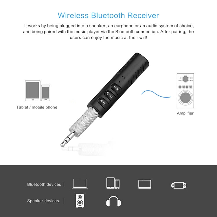 3.5mm Lavalier Bluetooth Audio Receiver with Metal Adapter, H-139 Green, H-139 Black, H-139 Blue, H-139 Red, H-139 White