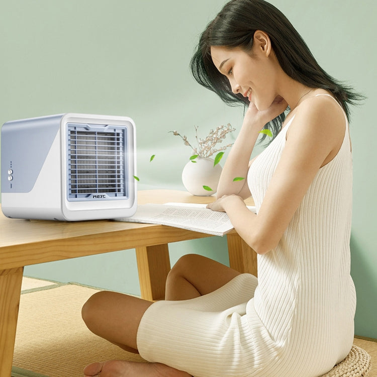 MG -191 Mini Refroidisseur d'air Ventilateur de climatisation portable USB de bureau pour maison, dortoir, bureau, Noir Classique, Bleu Ciel