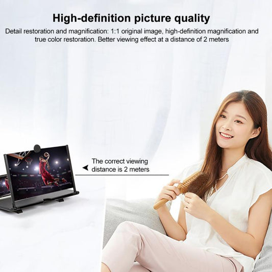 16 inch Mobile Phone Screen Magnifier With Pull-Out 3D Eye Protection High-Definition Magnifying Glass Holder