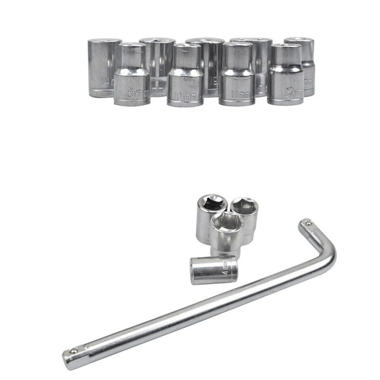 CY-0117 Jeu d'outils combinés à douilles, kit de réparation d'urgence à cliquet pour tricycle et automobile, ensemble multifonctionnel, 10 pièces/kit