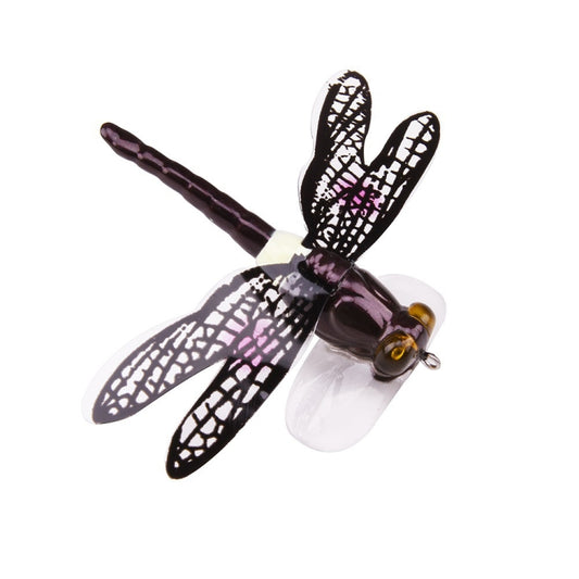 QT01 7cm / 6g Flying Fishing Bait Long Hook Bionic Dragonfly Bait, A (Yellow), B (Purple), C (Black), D (Orange), E (Red), F (Blue)