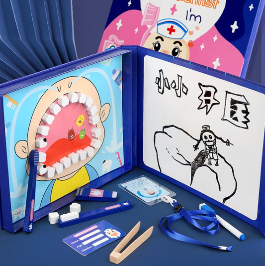 Ensemble de dentiste en bois de simulation de jeu de rôle éducatif pour enfants, Ensemble de dentiste