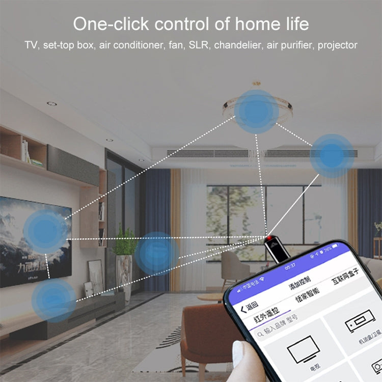 R09 Mobile Phone Intelligent Remote Control Infrared Mobile Phone Remote Control, Interface:, 8 Pin (Black), 8 Pin (Cyan), 8 Pin (Silver), Type-C (Black), Type-C (Cyan), Type-C (Silver), Micro USB (Black), Micro USB (Cyan), Micro USB (Silver)