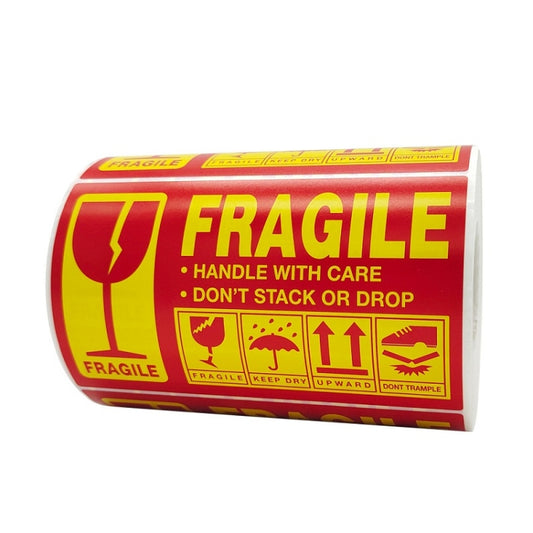 Caution Warning Packaging Transportation Sticker Label Fragile Stickers, 127x76mm