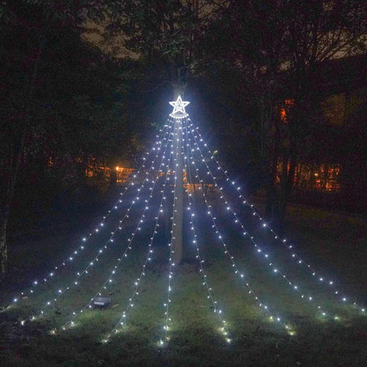 10LM 350 LED Guirlande lumineuse étoile pour arbre de Noël, Effet cascade, Lumière météore extérieure, Spécification de la prise : Prise US, Prise EU