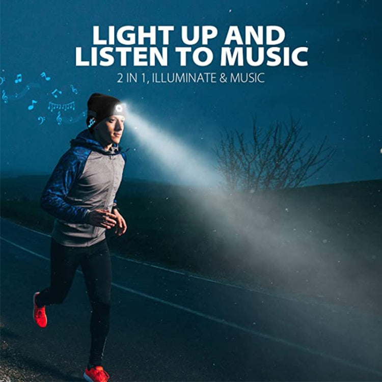 M1-BL LED Glowing Bluetooth Music Hat Wireless Call Night Running Hat, Black, Navy, Gray