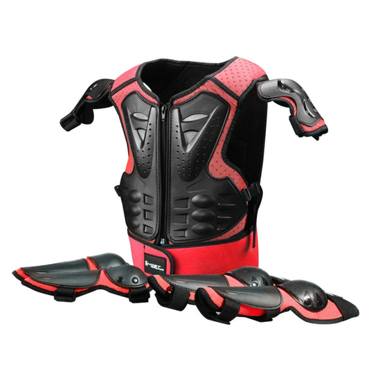 GHOST RACING Équipement de Protection Moto Enfants Gilet de Sécurité Sportif + Genouillères + Coudières Combinaison de Protection