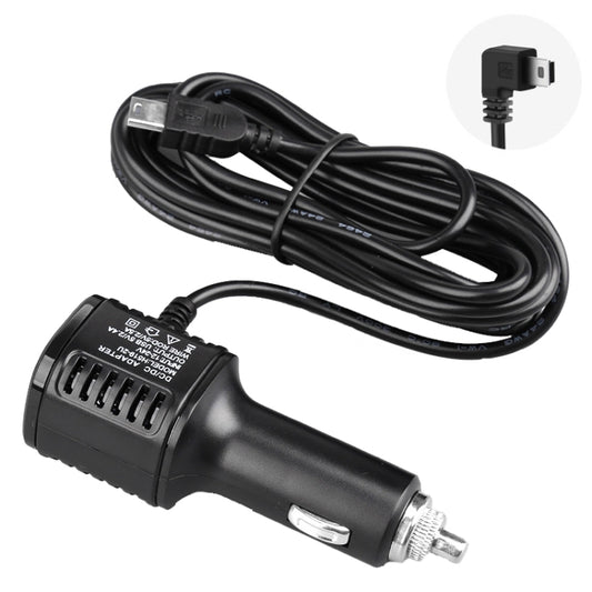 Chargeur de voiture H519, cordon d'alimentation pour enregistreur de conduite, double USB avec écran de charge, spécifications : Mini droit, Mini coude droit