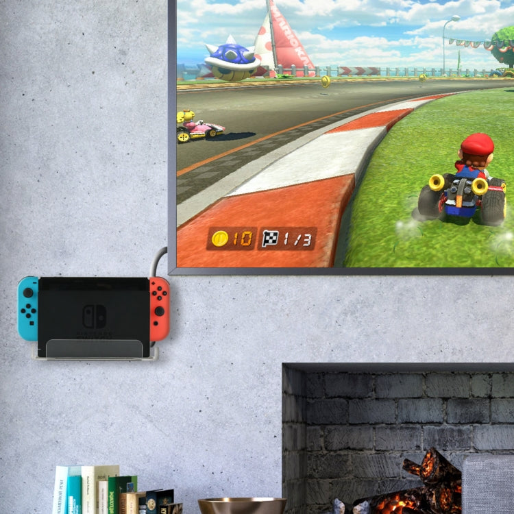 Game Console Wall Storage Bracket Game Console Accessories Storage Rack For Nintendo Switch, Acrylic Transparent, Acrylic Black