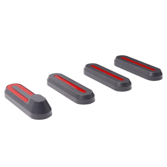1 Set Electric Scooter Wheel Four-way Side Decorative Cover With Reflective Strips For Xiaomi Mijia 1S Pro, Black, White