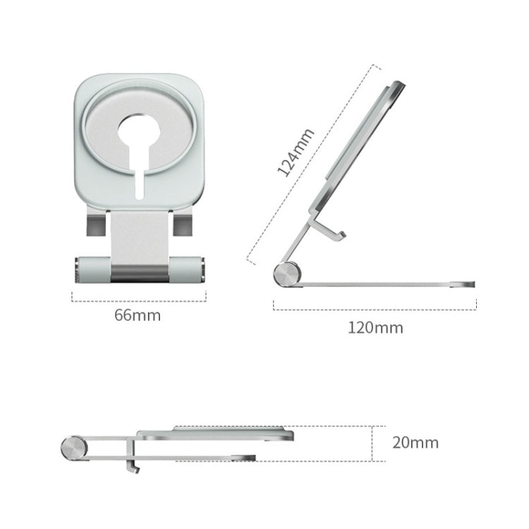 Magsafe Wireless Charging Stand Aluminum Alloy Folding Desktop Live Bracket, Silver, Dark Gray