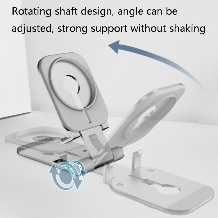 Magsafe Wireless Charging Stand Aluminum Alloy Folding Desktop Live Bracket, Silver, Dark Gray