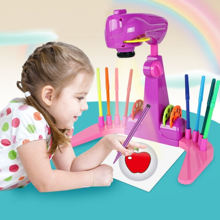 Tableau d'écriture et de dessin à projection multifonctionnel pour enfants, sans stylo aquarelle, bleu, violet