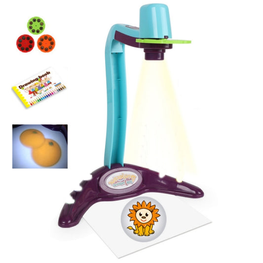 Tableau d'écriture et de dessin multifonctionnel pour enfants avec lampe de projection, sans stylo aquarelle, bleu, rouge