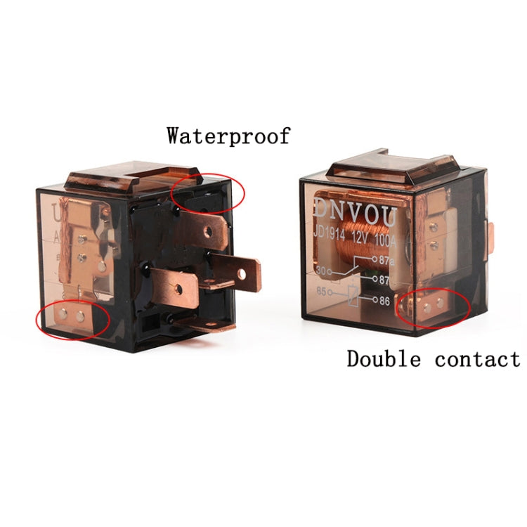 5 PCS 100A Automotive Relay With Indicator Light, 12V 4 Plug 100A, 12V 5 Plug 100A, 24V 4 Plug 100A, 24V 5 Plug 100A