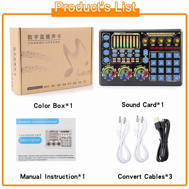 Live Microphone Equipment Sound Card, GAX-X8