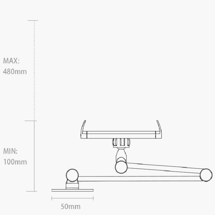 WS-2 Wall-Mounted Folding Telescopic Holder For Mobile Phone And Tablet, WS-2 (White), WS-2 (Black Gray)