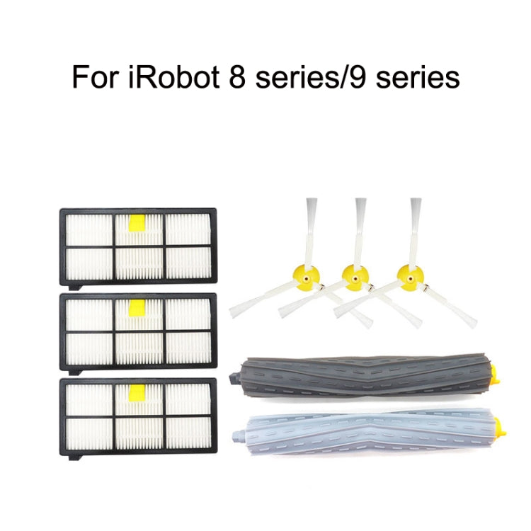 1 Pair Main Brush XR319 Sweeping Robot Accessories For iRobot 8 Series / 9 Series, 1 Pair Main Brush, 10 PCS Side Brush, 5 PCS Filter, 2 PCS Steering Wheel