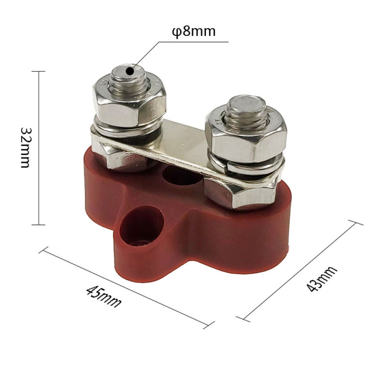 Double Terminal Block Spiral Fixed Wire Connector, M8 Black, M8 Red, M6 Black, M6 Red