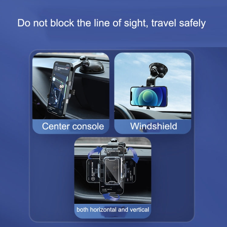 093 Car Navigation Dashboard Windshield Car Phone Holder, Black, Blue