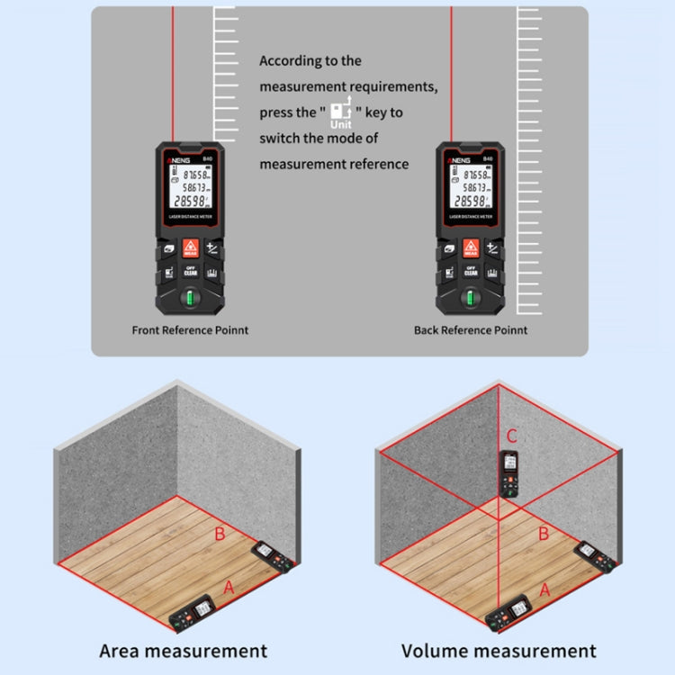 ANENG Handheld Infrared Rangefinder, 40m Precision Version, 60m Precision Version, 80m Precision Version, 100m Precision Version