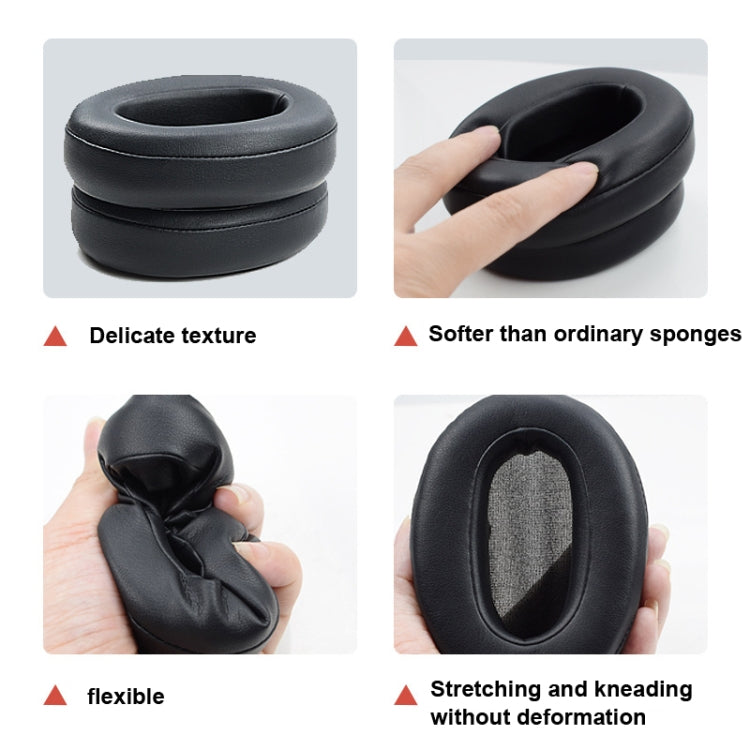 2pcs Sponge Earpad For SONY WH-XB900N Headset, Protein Skin-Gray, For SONY WH-XB900N (Protein Black)