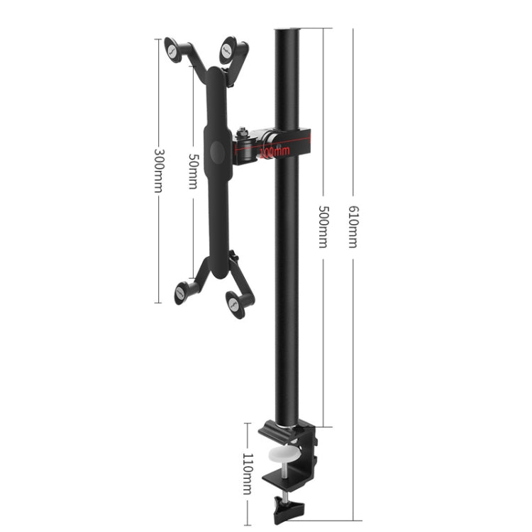 Soporte de metal para mesita de noche, con clip para escritorio, para tableta y teléfono, altura 50 cm