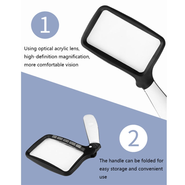 10863 3X LED Light Folding Handheld Magnifier, 3X