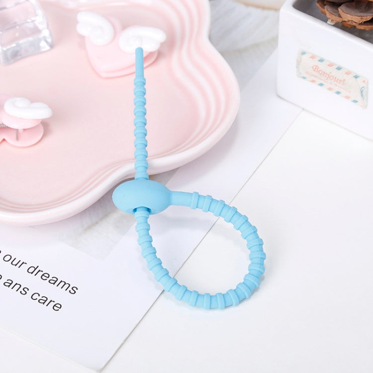 20 PCS Silicone Data Cable Storage Strap Cable Organizer, 21cm Yellow, 21cm Red, 21cm Green, 21cm Blue, 21cm Orange, 21cm Pink, 21cm Brown, 21cm Grey