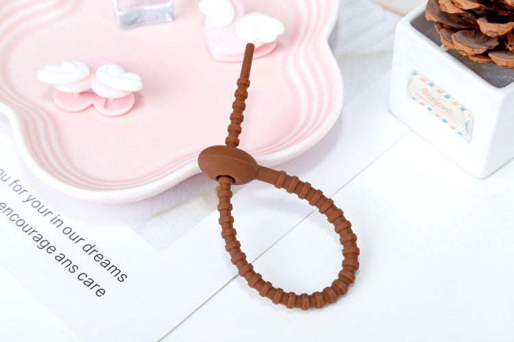 20 PCS Silicone Data Cable Storage Strap Cable Organizer, 21cm Yellow, 21cm Red, 21cm Green, 21cm Blue, 21cm Orange, 21cm Pink, 21cm Brown, 21cm Grey