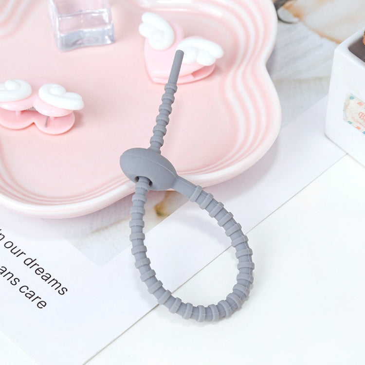 20 PCS Silicone Data Cable Storage Strap Cable Organizer, 21cm Yellow, 21cm Red, 21cm Green, 21cm Blue, 21cm Orange, 21cm Pink, 21cm Brown, 21cm Grey