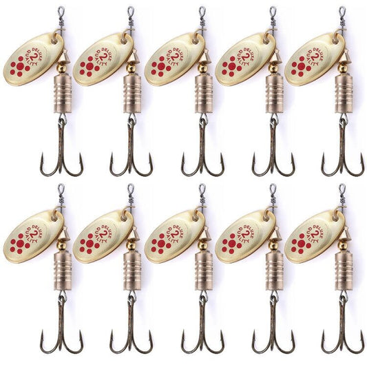 10 PCS HENGJIA SP054 6.7cm / 7g Fresh Water Sequins Road Bait, Silver, Gold, Gold+Silver, Green Stripes, Black Gold Point, Copper