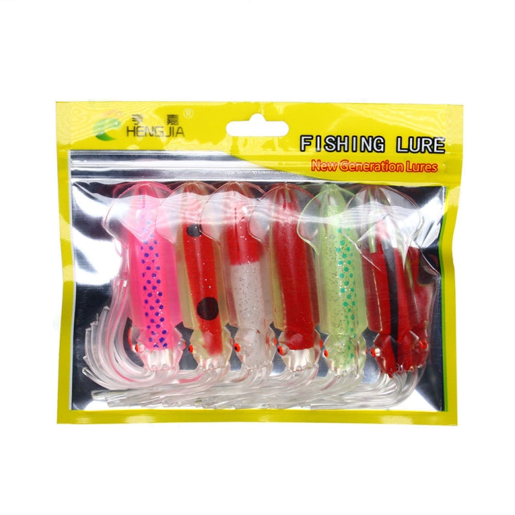 6 PCS / Sac HENGJIA SO1516 12cm / 15cm Leurre Souple Poulpe Coloré, SO1516