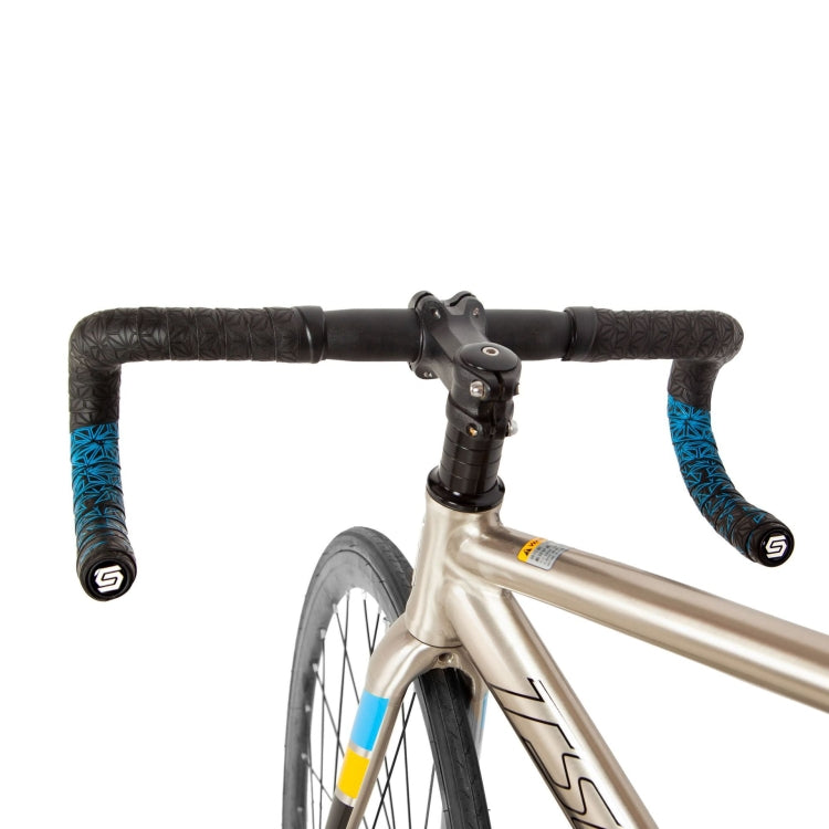 JH085 Chrysanthemenmuster Stoßdämpfung Farbverlauf Fahrradlenker, Schwarzer Boden Weißer Druck, Schwarzer Boden Roter Druck, Schwarzer Boden Leuchtgelber Druck, Schwarzer Boden Pinker Druck, Schwarzer Boden Blauer Druck, Schwarzer Boden Cyan Druck ...