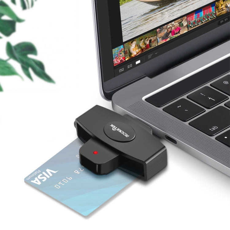 Lecteur de carte à puce Rocketek CSCR3 Type-C Lecteur de carte CAC/SIM/IC/ID pour déclarations fiscales bancaires