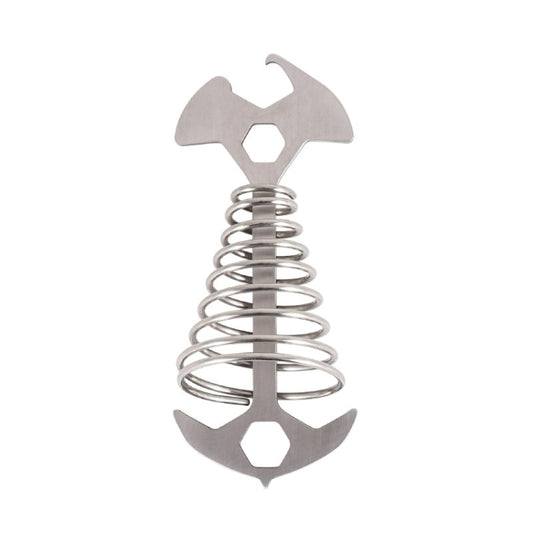 5 PCS 4 in 1 Outdoor Camping Fishbone Nail Spring Hook Wind Rope Buckle